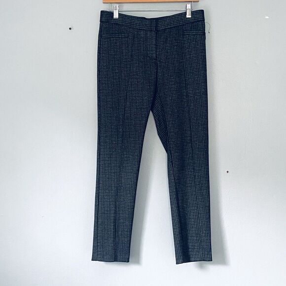 Amanda Chelsea Pants Size 6 Petite Gray Blue Plaid Ankle Career Preppy NEW - Picture 1 of 7